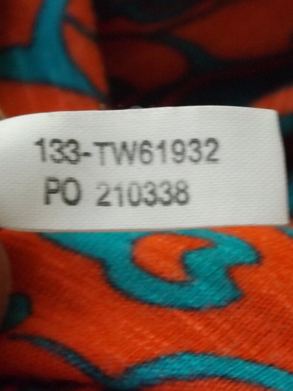 TOMMY BAHAMA Maxi Tank Dress, M, Red-Orange/Teal swirl pattern,Rayon, Scoop neck - Picture 12 of 12